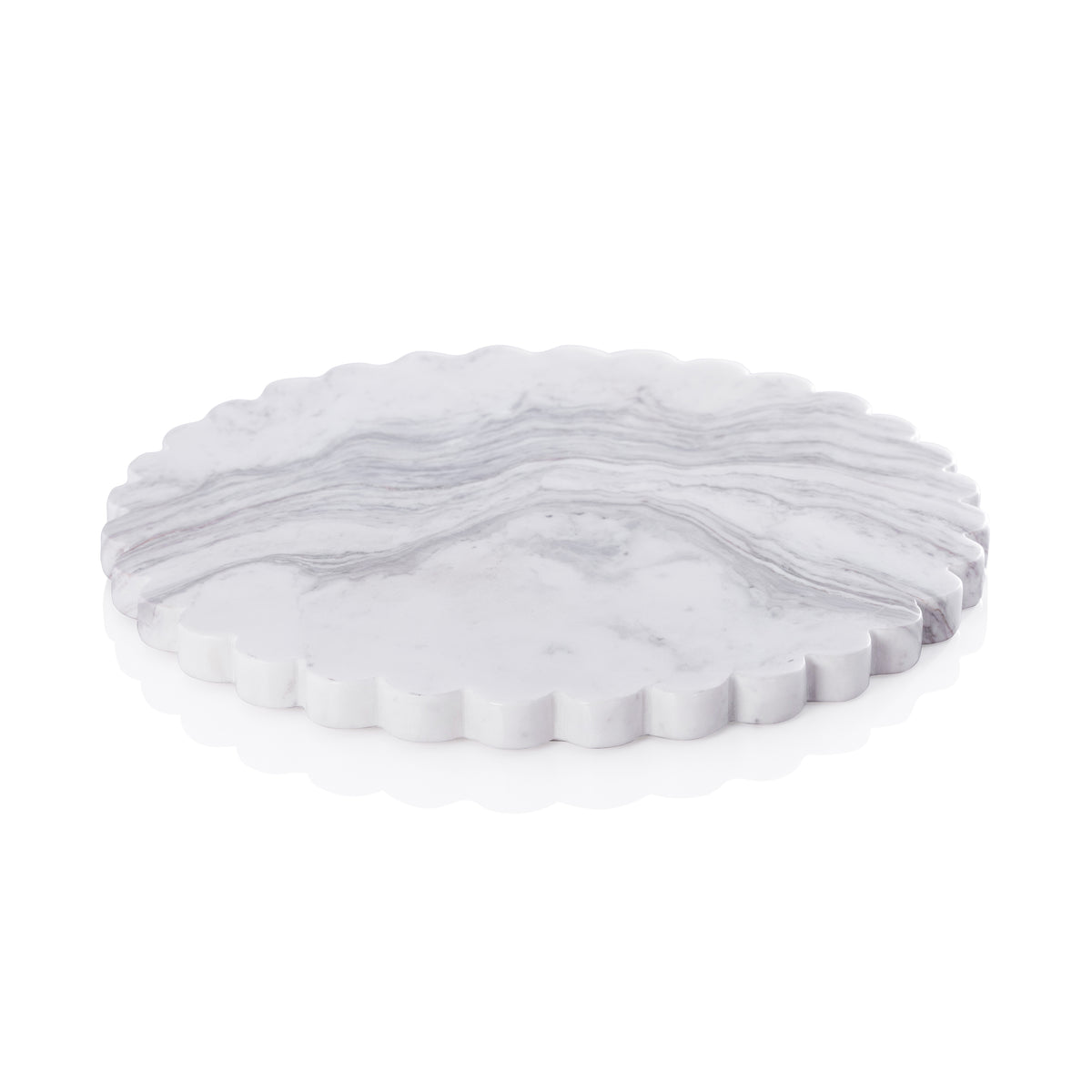 Round Scalloped Marble Serving Board