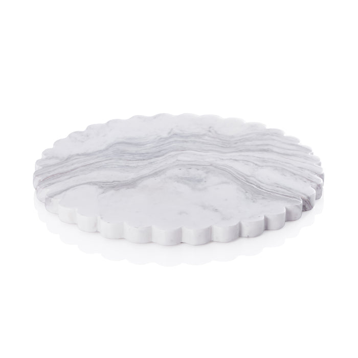 Round Scalloped Marble Serving Board