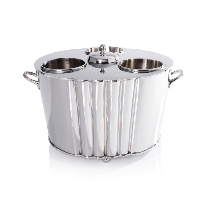 Alsace Polished Nickel 3-Bottle Wine & Champagne Cooler