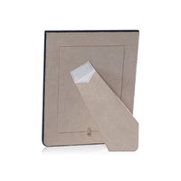 Nappa White & Navy Leather Photo Frame 5x7