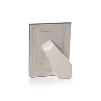 Nappa White & Gray Leather Photo Frame 4x6