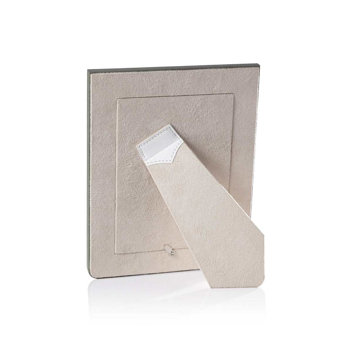 Nappa White & Gray  Leather Photo Frame 5x7