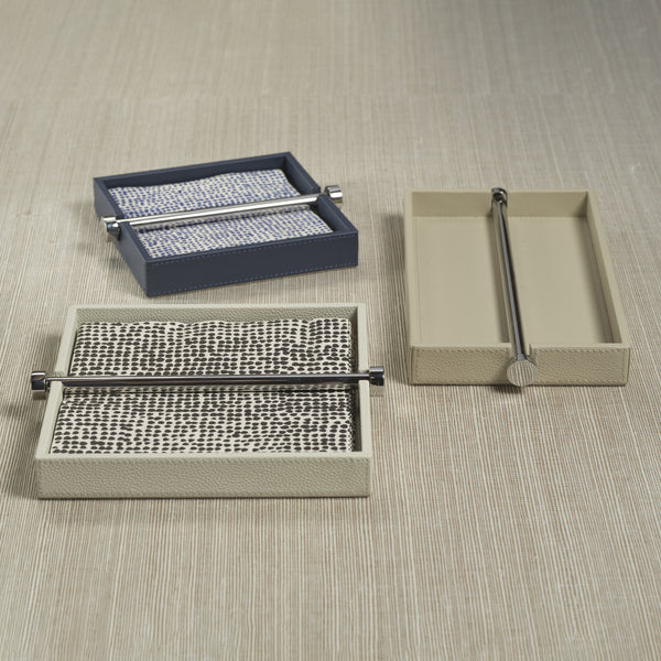 Ruvo Ivory Leather Dinner Napkin Holder