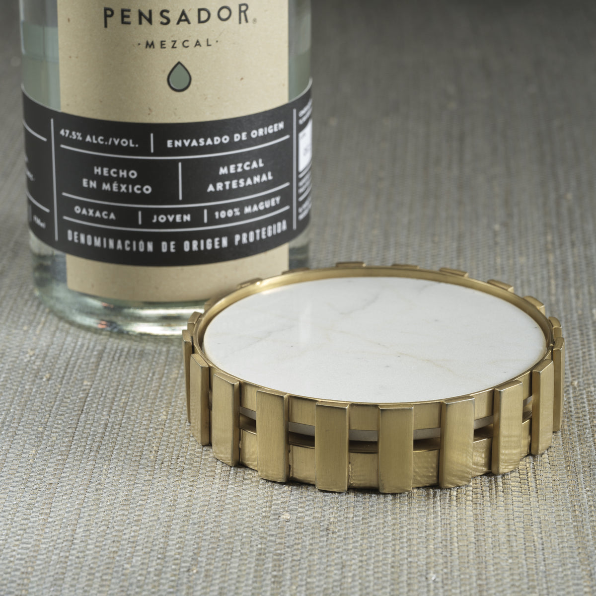 Forge Gold and Marble Wine Bottle Coaster