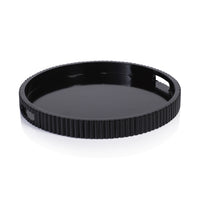 Tivoli Fluted Black Lacquered Round Tray