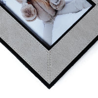 Arden Gray & Black Suede Leather Photo Frame, 4x6