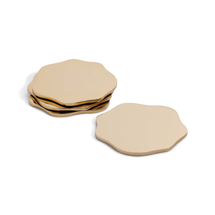 Lina Polished Nickel Coasters, Set of 4