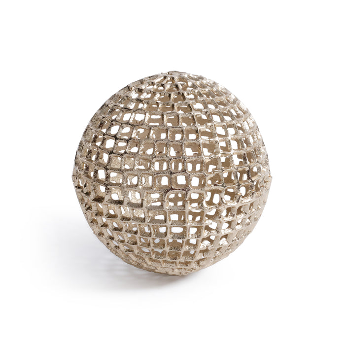 Decorative Gold Metal Orb, Large