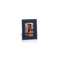 Torrie Navy Natural Fiber Raffia Photo Frame, 4x6