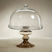 Tropeza Taupe Glass Cake Stand