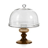 Tropeza Taupe Glass Cake Stand