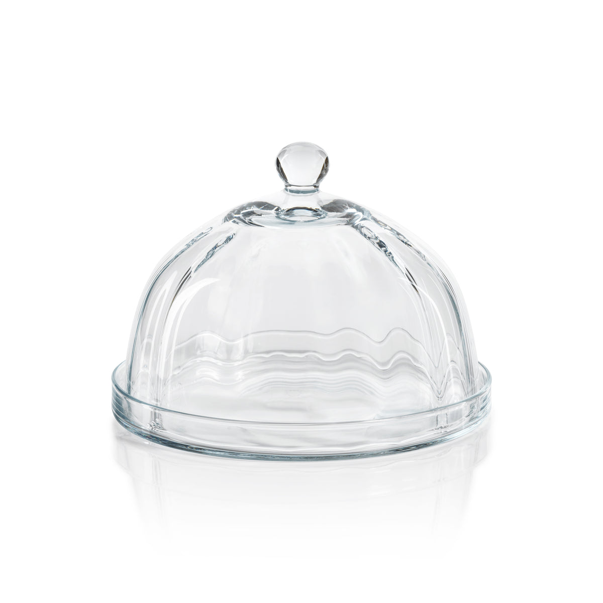 Aldgate Optic Pastry Glass Plate with Cloche, Small