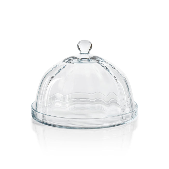 Aldgate Optic Pastry Glass Plate with Cloche, Small