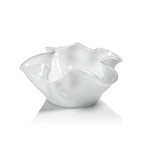 Royal White Glass Wave Decorative Bowl