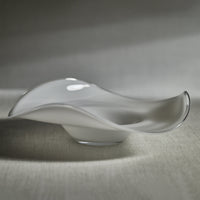 Lagoon White Opal Glass Decorative Bowl