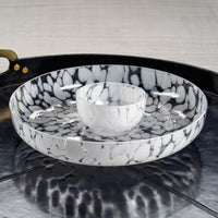 Opal White Chip and Dip Serving Bowl