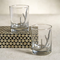Davos Rock Glasses with Pewter Antler, Set of 2