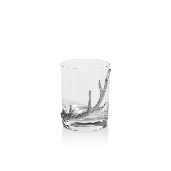 Davos Rock Glasses with Pewter Antler, Set of 2