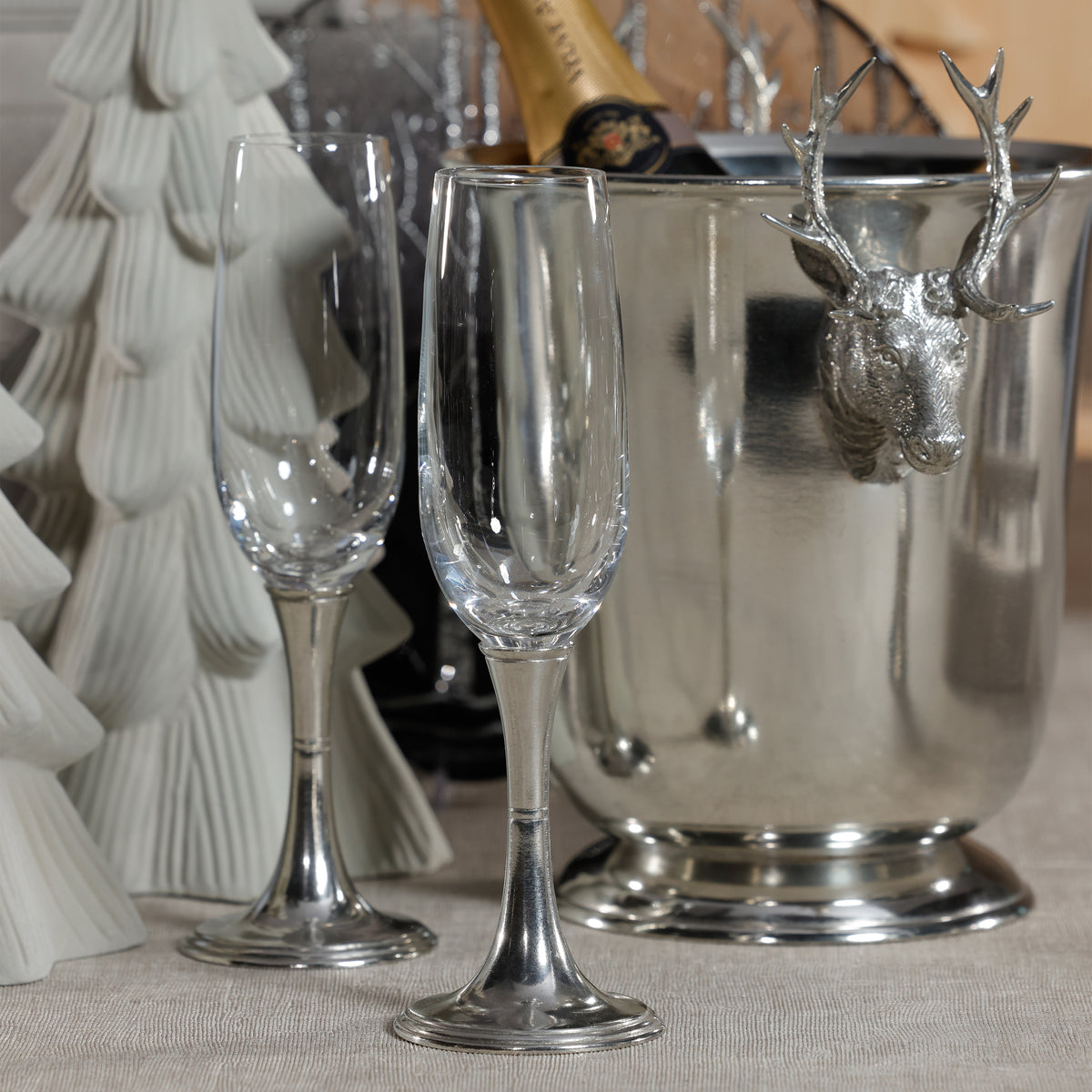 St. Moritz Pewter & Glass Champagne Flute