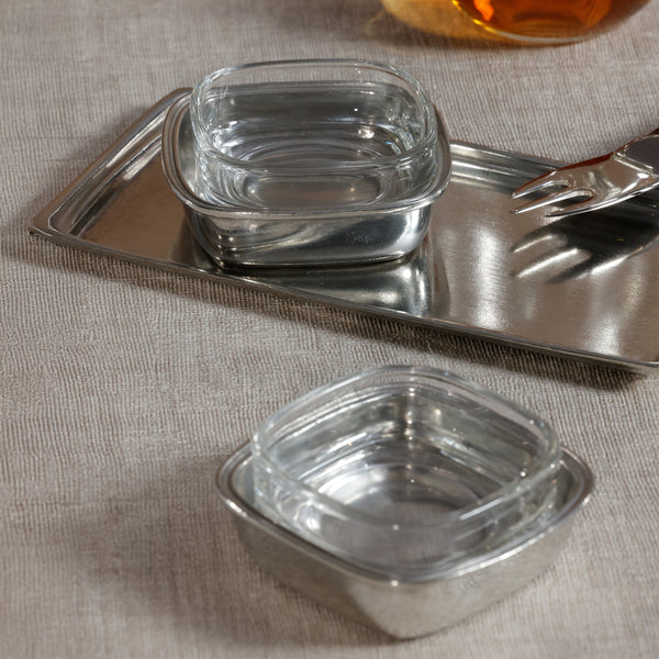St. Moritz Pewter & Glass Single Condiment Set