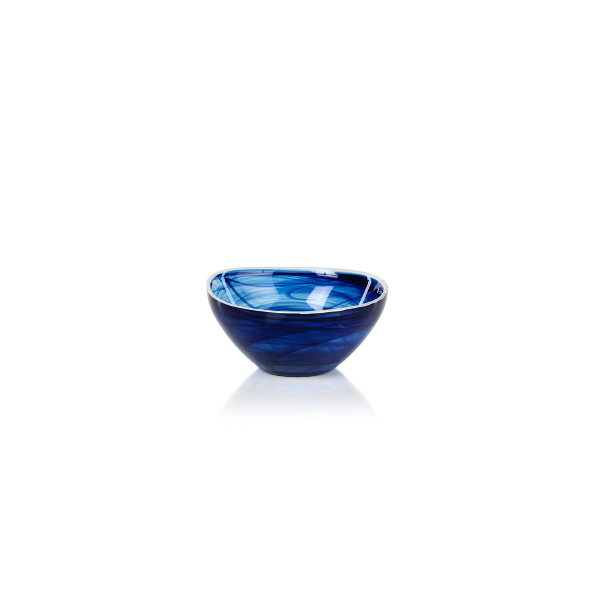 Monte Carlo Small Indigo Alabaster Glass Bowls, Set of 6