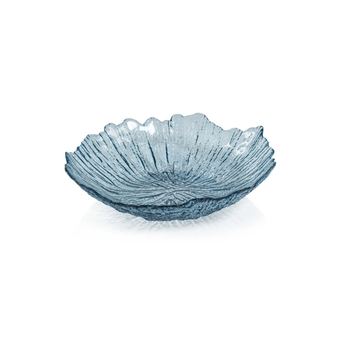 Icy Sapphire Blue Glass Bowls, Set of 6