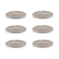 Luminara Golden Silver Fusion Glass Plate 11" Set of 6