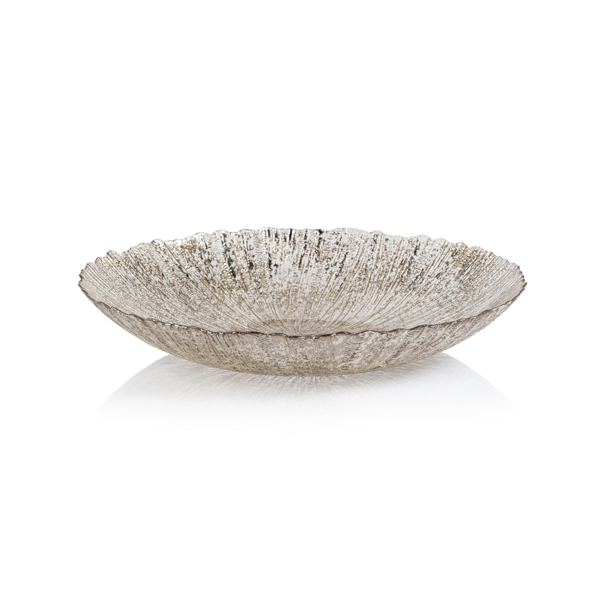 Luminara Golden Silver Fusion Glass Bowls, Set of 4