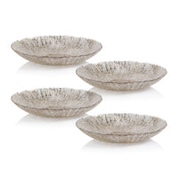Luminara Golden Silver Fusion Glass Bowls, Set of 4