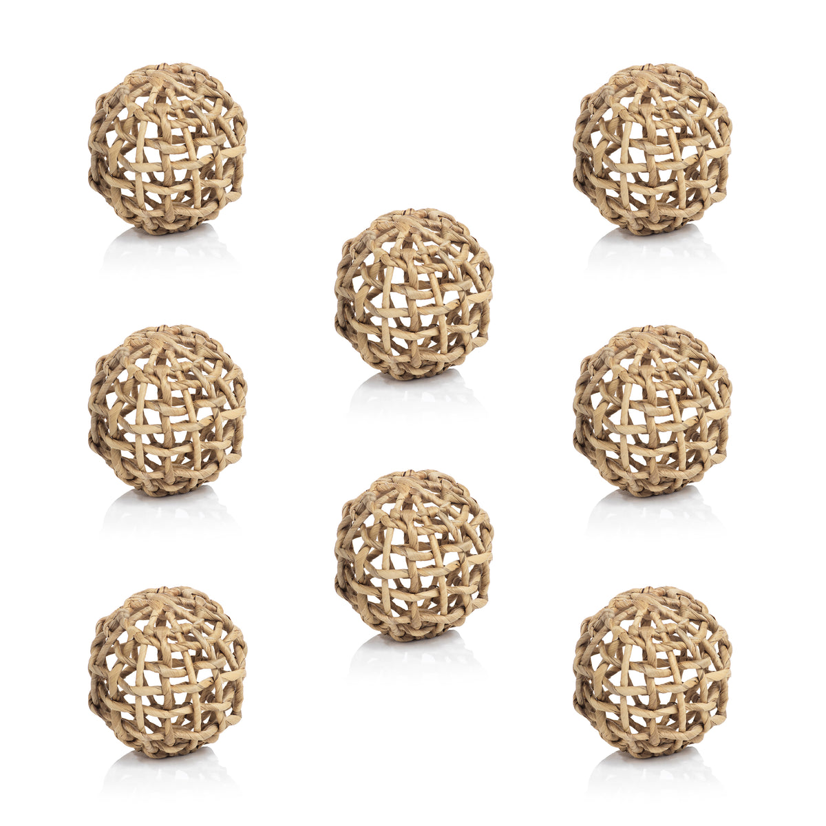 Water Hyacinth Twisted Small Decorative Ball Set of 8