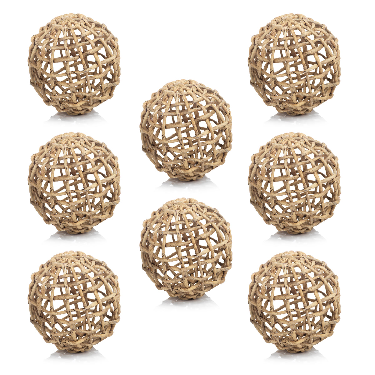 Water Hyacinth Twisted Large Decorative Ball Set of 8