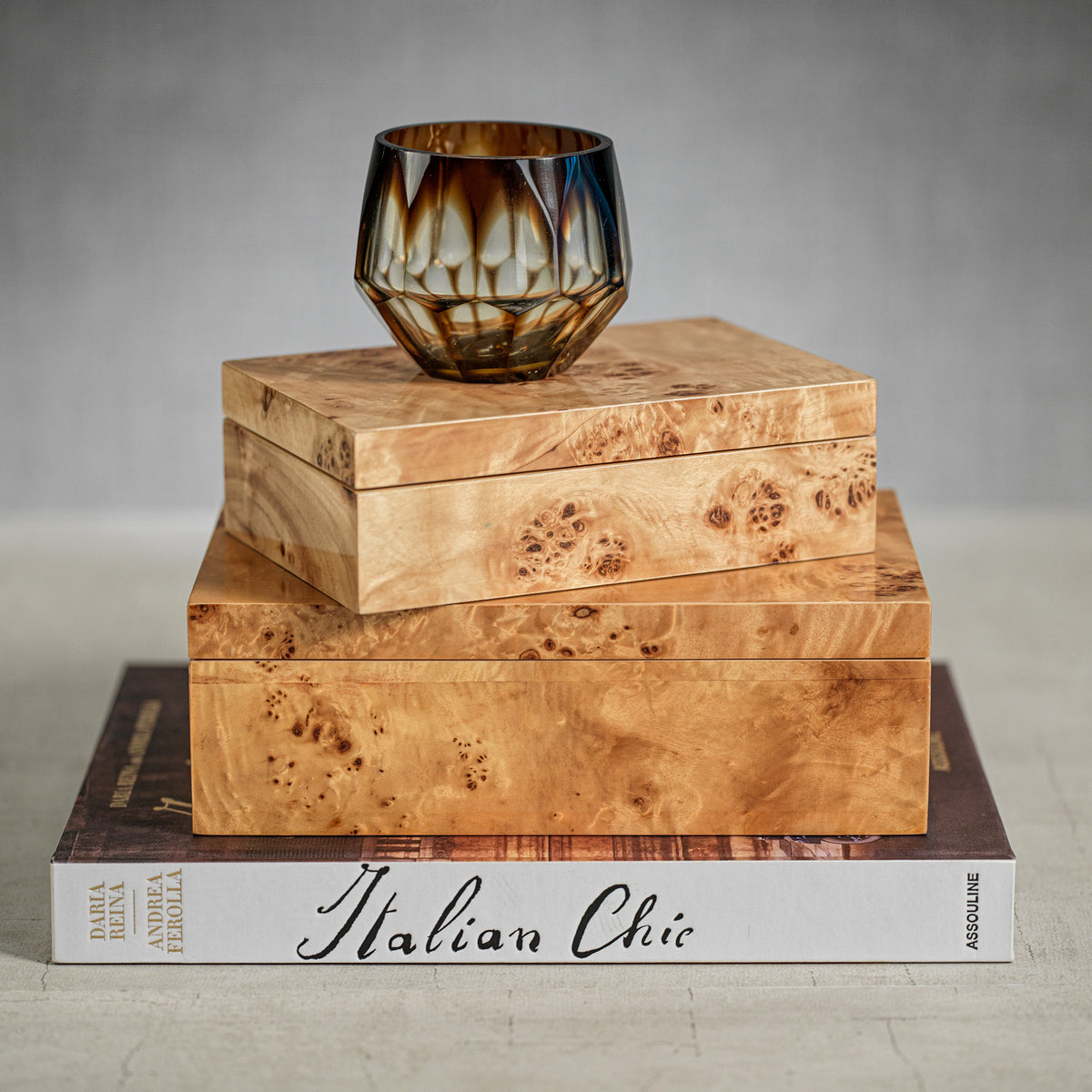 Leiden Burl Wood Decorative Box, Large