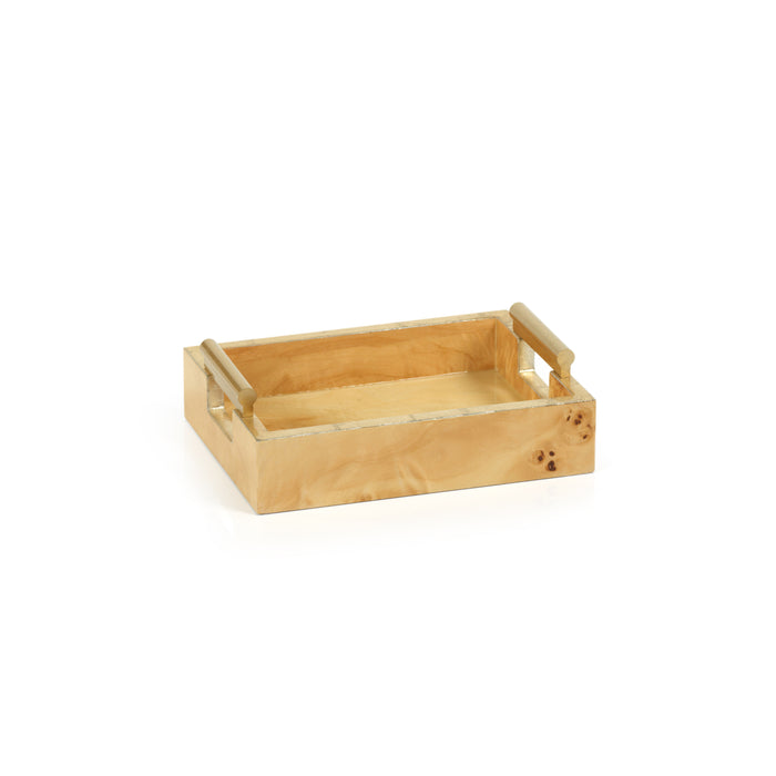 Leiden Burl Wood Napkin Decorative Tray