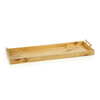 Leiden Burl Wood Rectangle Decorative Tray, Large