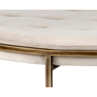 Ethel Tufted Ivory Round Ottoman