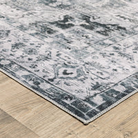Charleston Charcoal & Ivory Washable Rug
