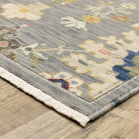 Lucca Grey & Multi Floral Traditional Rug