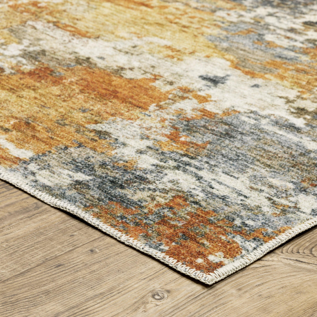 Malibu Blue & Gold Washable Rug