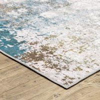Malibu Ivory & Blue Washable Rug