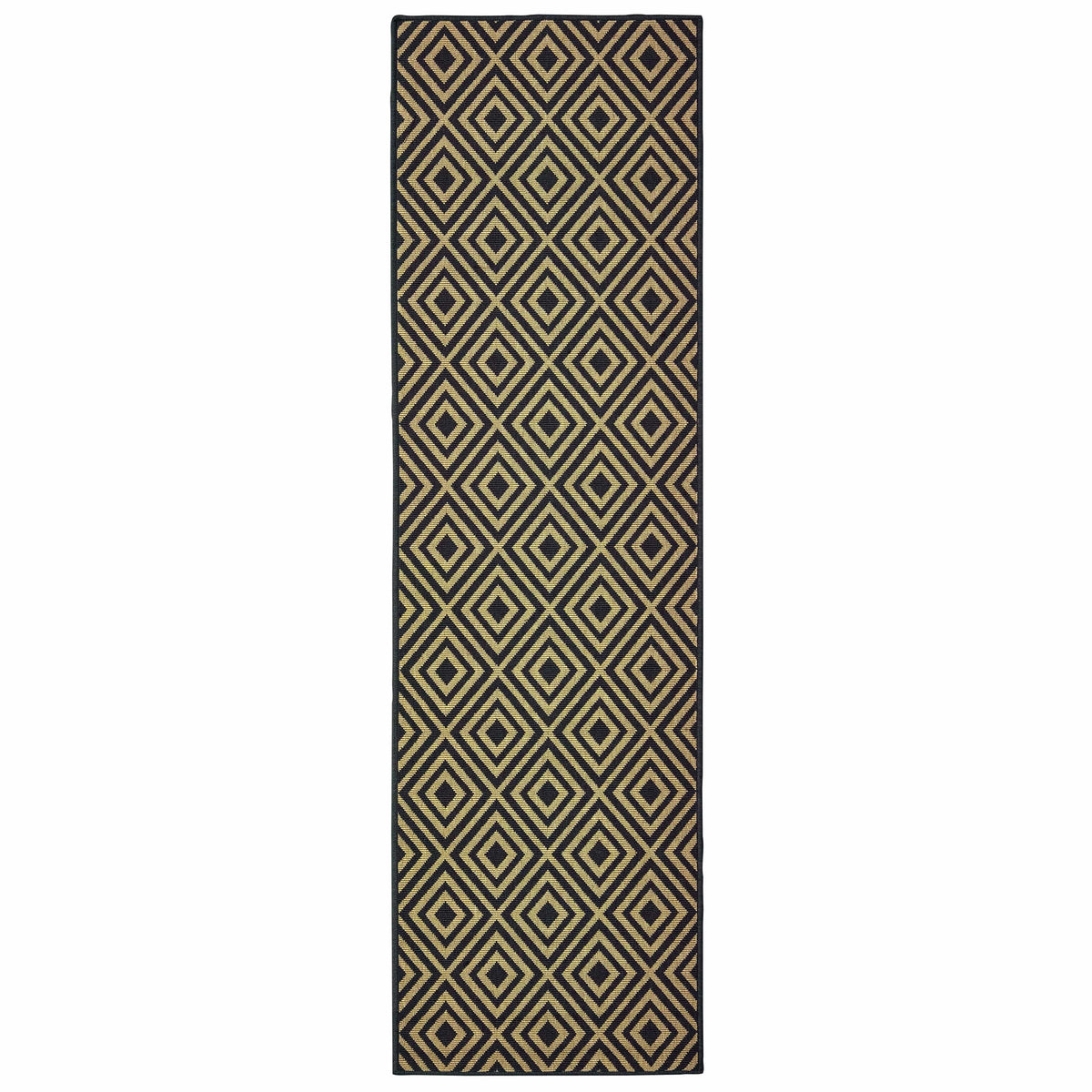 Marina Black & Tan Outdoor Rug