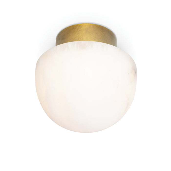 Parker Alabaster Flush Mount Natural Brass