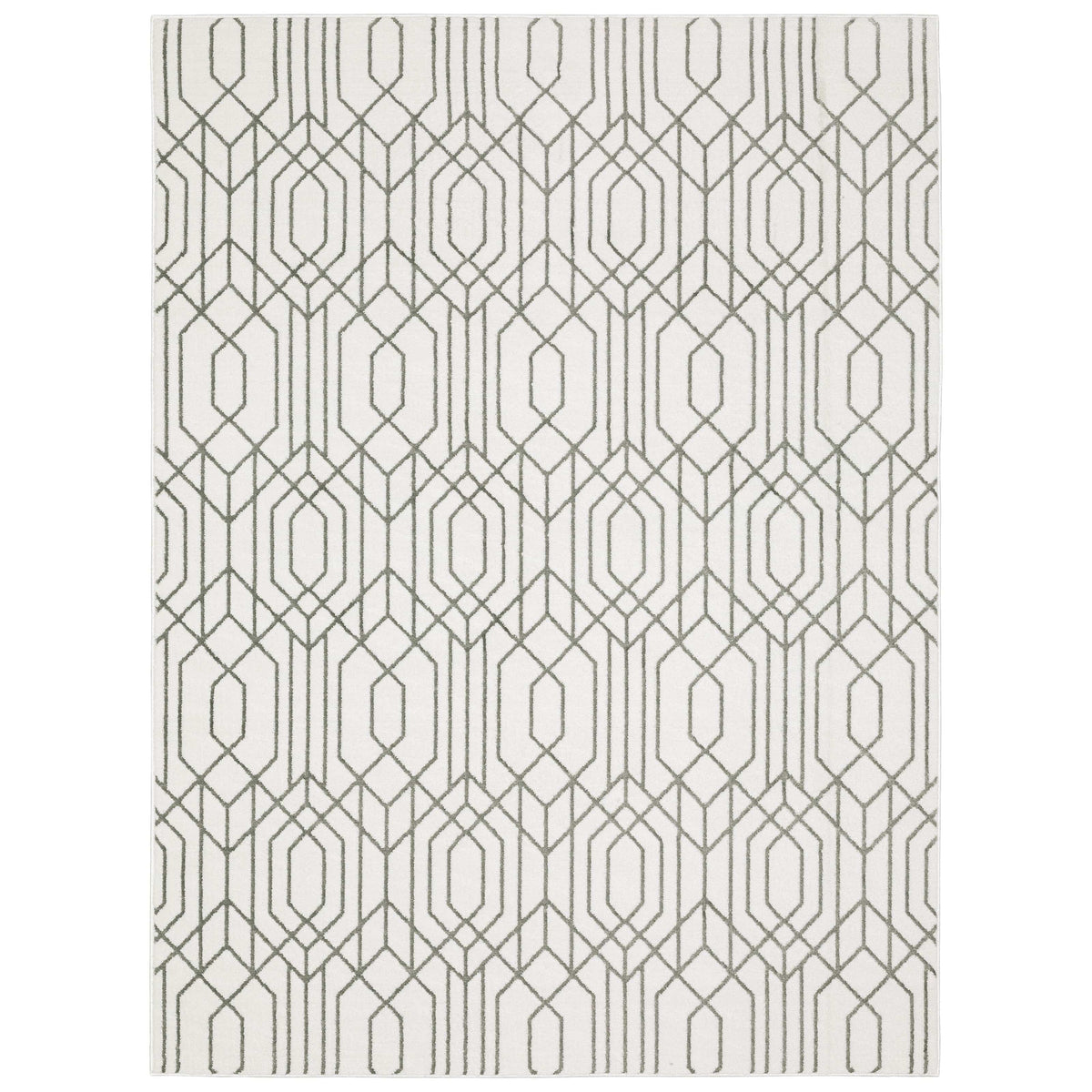 Montecito White & Grey Patterned Rug