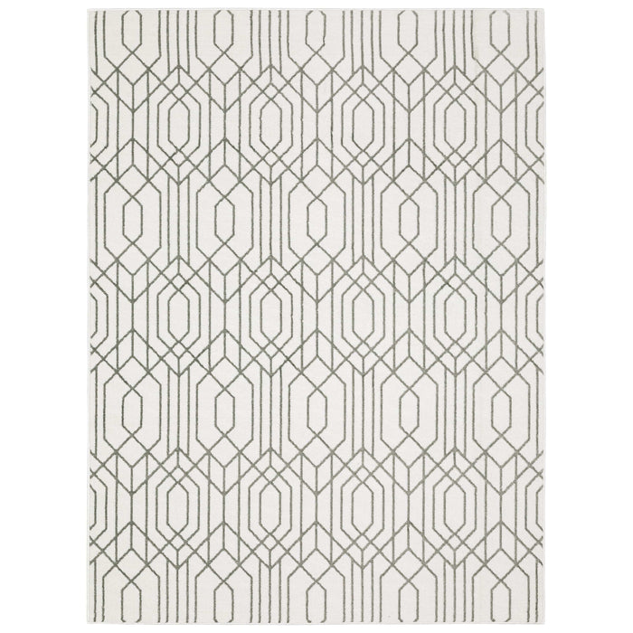 Montecito White & Grey Patterned Rug