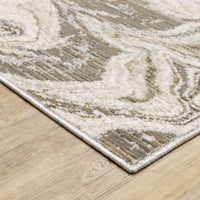 Nebulous Ivory & Grey Swirl Contemporary Rug