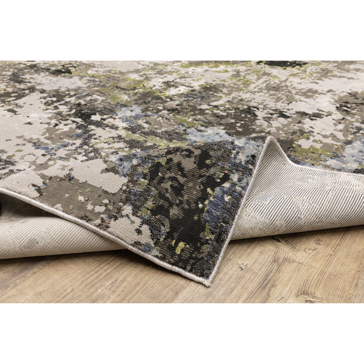 Caravan Grey & Green Contemporary Rug