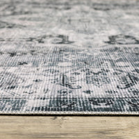 Charleston Charcoal & Ivory Washable Rug