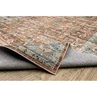 Charleston Rust & Blue Washable Rug