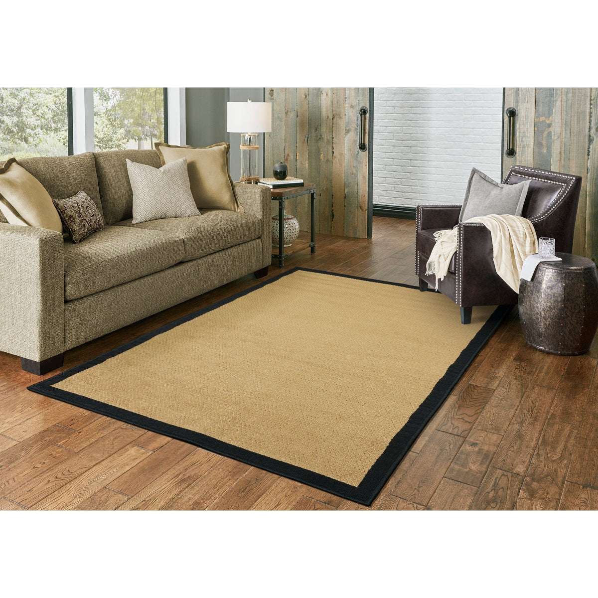 Lanai Beige & Black Outdoor Rug