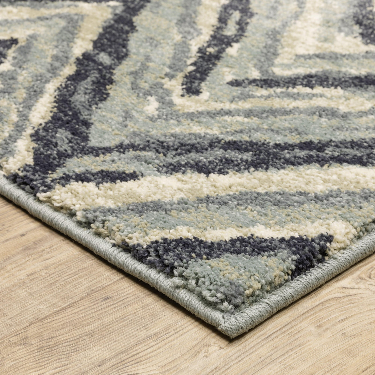 Seneca Blue & Ivory Chevron Rug